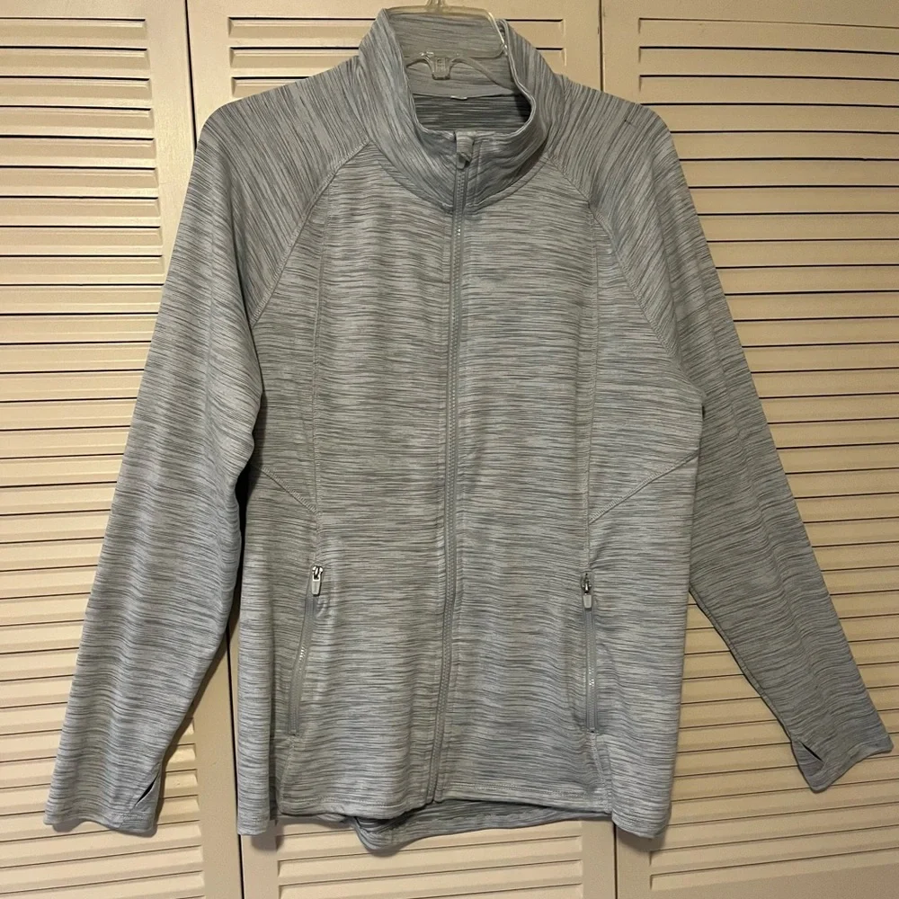 RBX NWOT Ladies Size XL Full Zip Athletic Jacket in Gray/Black multi