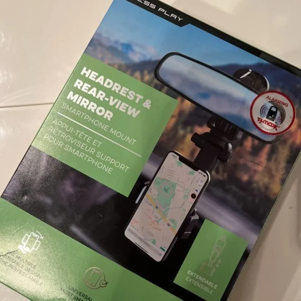 Smartphone Mount for Headrest or Rear-View Mirror 360 Degree Adjustable -new/e/x