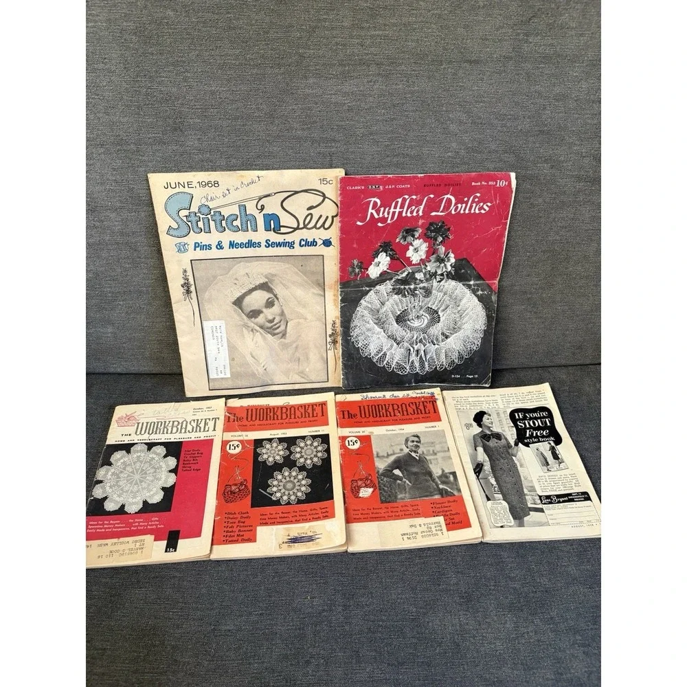 Vintage Lot‎ 6 The Workbasket Magazine Crochet, Knit, Sewing Crafting 1950s