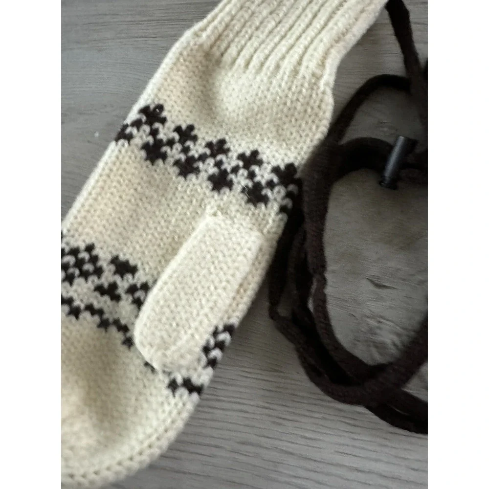 rag & bone BROOKE‎ WOOL Mittens with Neck cord IVORY FAIR ISLE One Size NEW $150