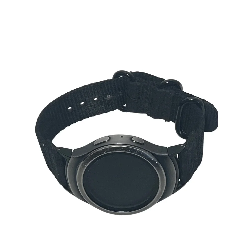 Samsung Gear S2 SM-R720 Smartwatch Black Stainless Steel Nylon Strap Wearable