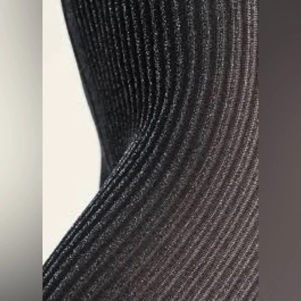 Wolford NEW Dora Metallic Ribbed 100 Denier Tights Black Size Small