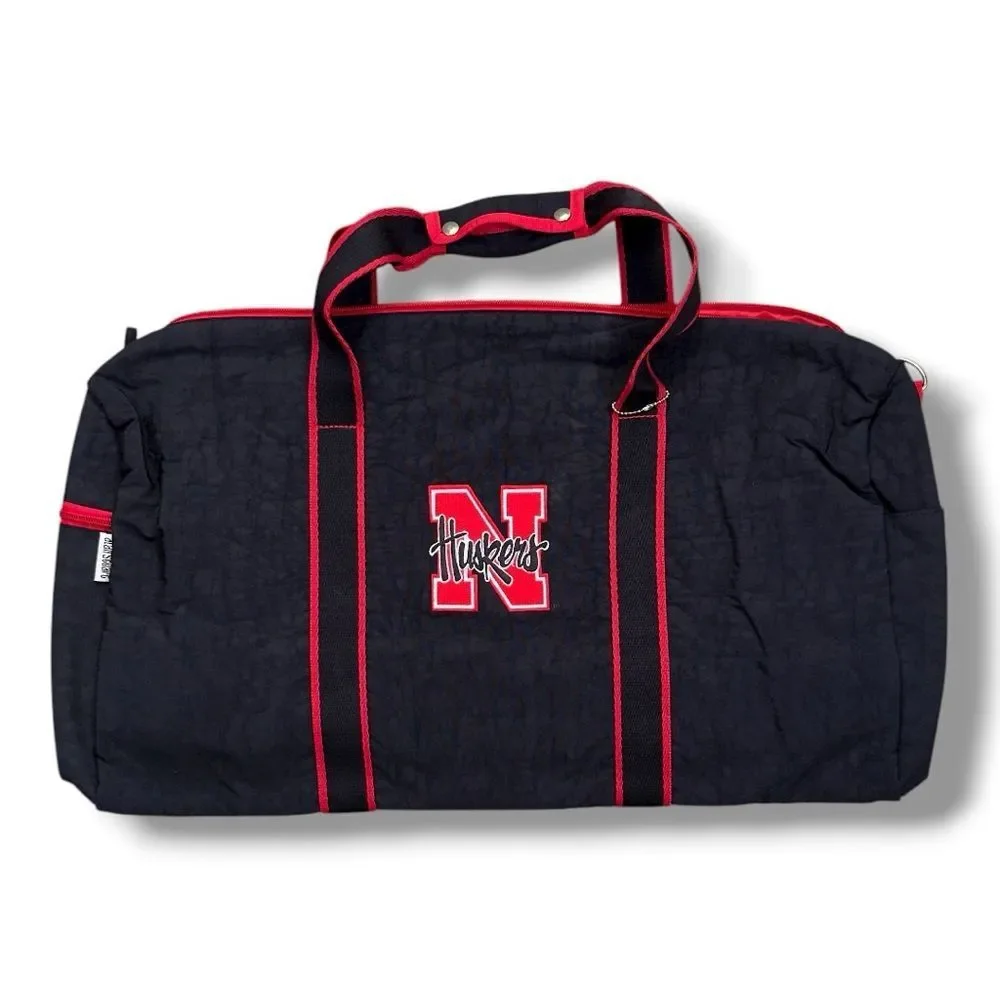 NWOT Alan Stuart Nebraska Huskers Black Duffel Bag
