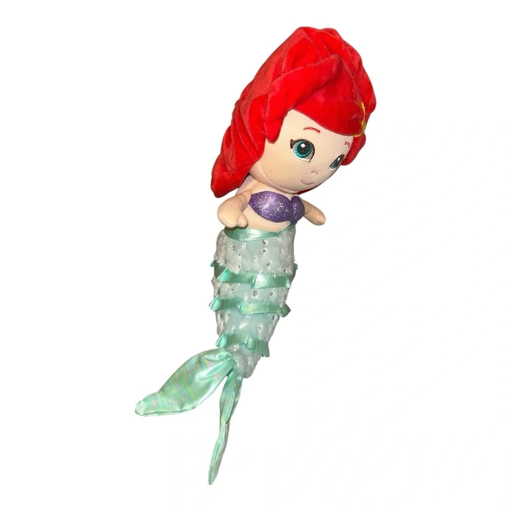 Disney Baby Ariel 12” Plush Doll Little Mermaid Sparkle Crinkle Tail with Sound