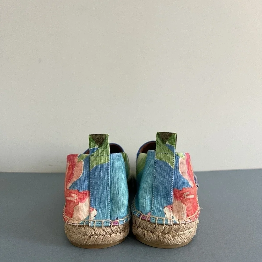 Ralph Lauren Purple Label Bosworth Espadrilles Linen Tropical Floral Mens Shoes