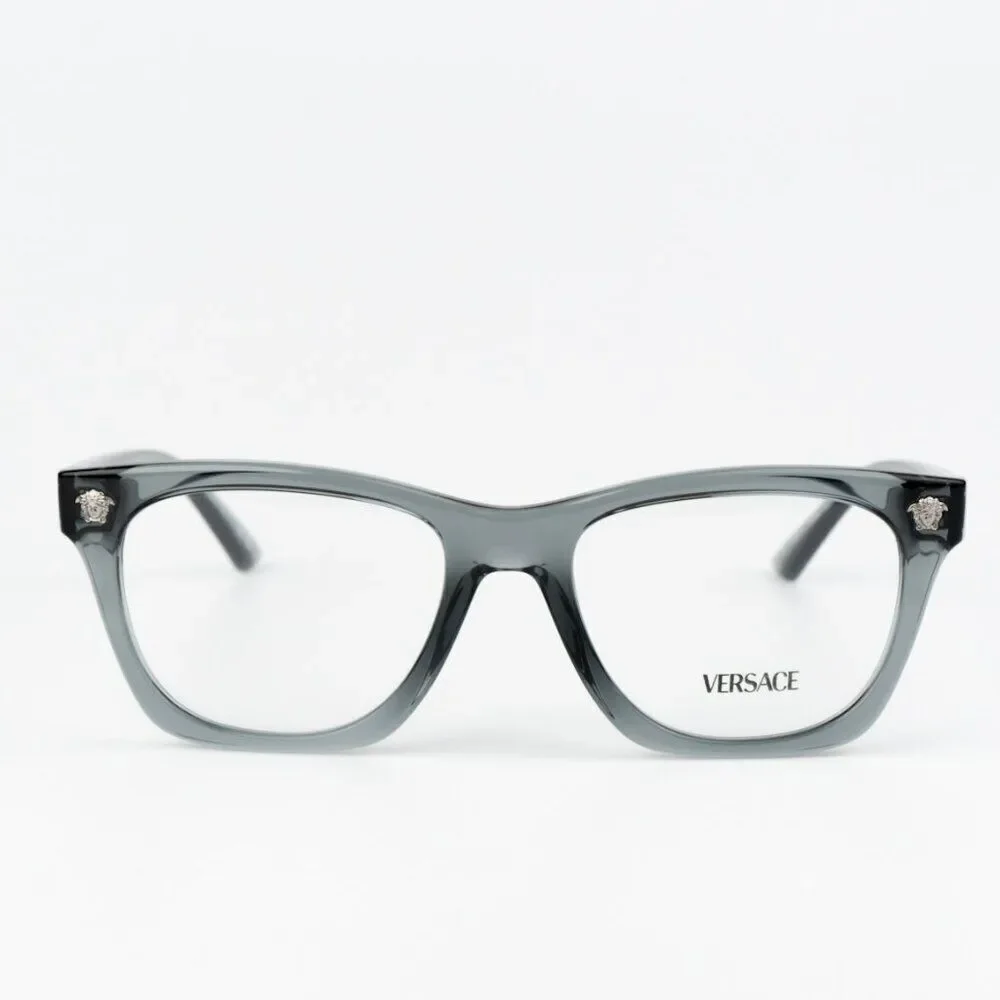NEW Versace VE3363U 5496 Grey Transparent Square Unisex Eyeglasses VE 3363U