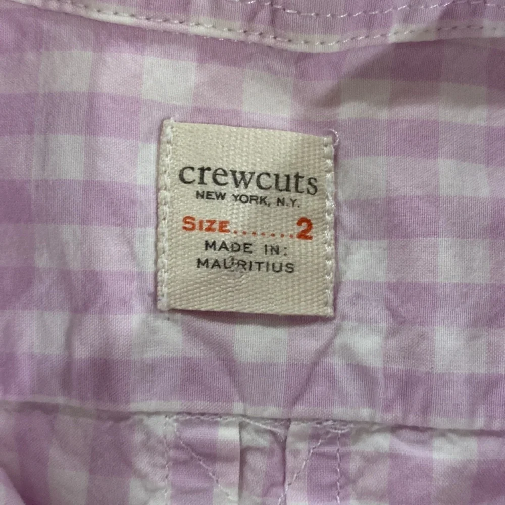 Crewcuts size 2 boys lavender and white gingham Buttondown