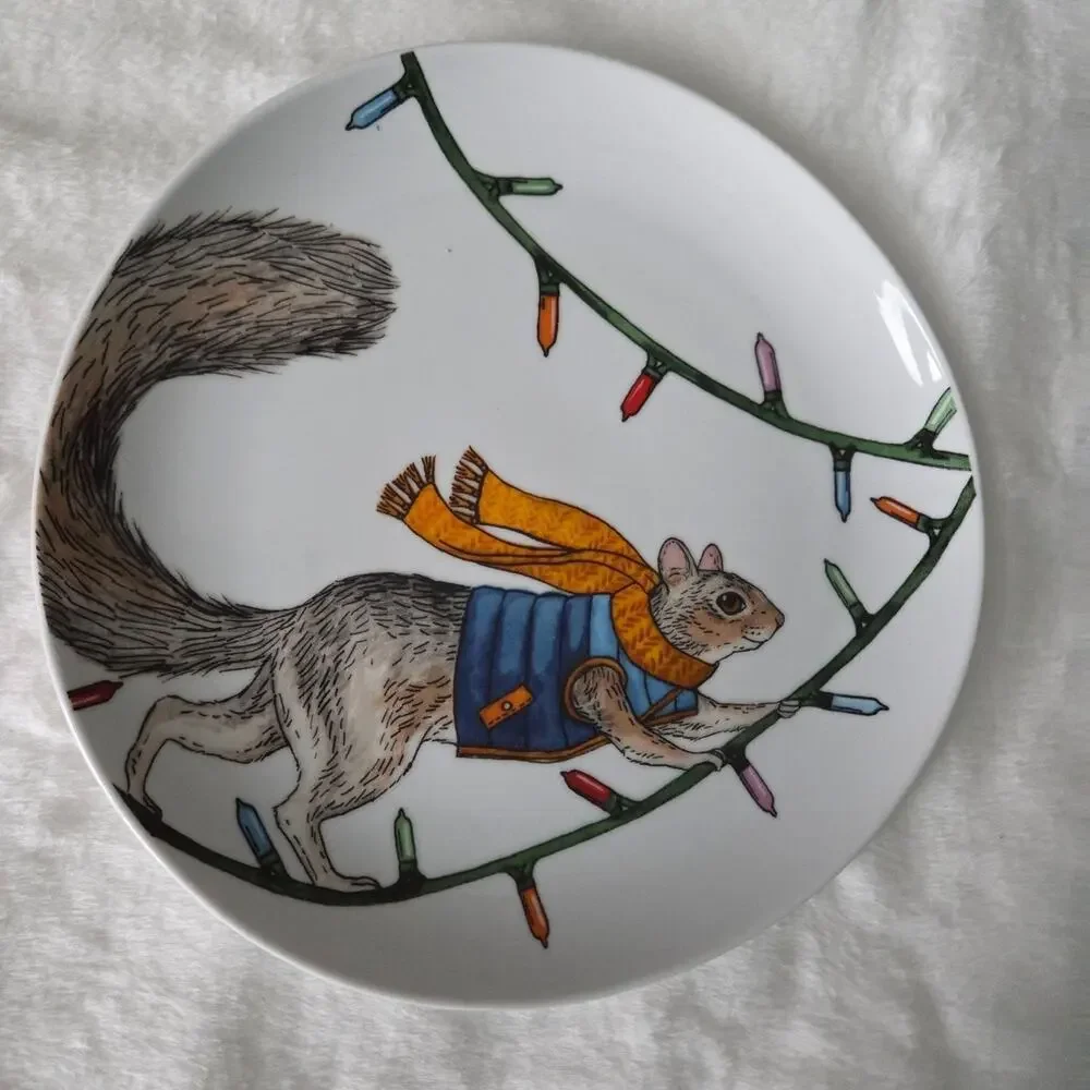 West Elm Rachel Kozlowski Dapper Squirrel Salad Plate 8.5
