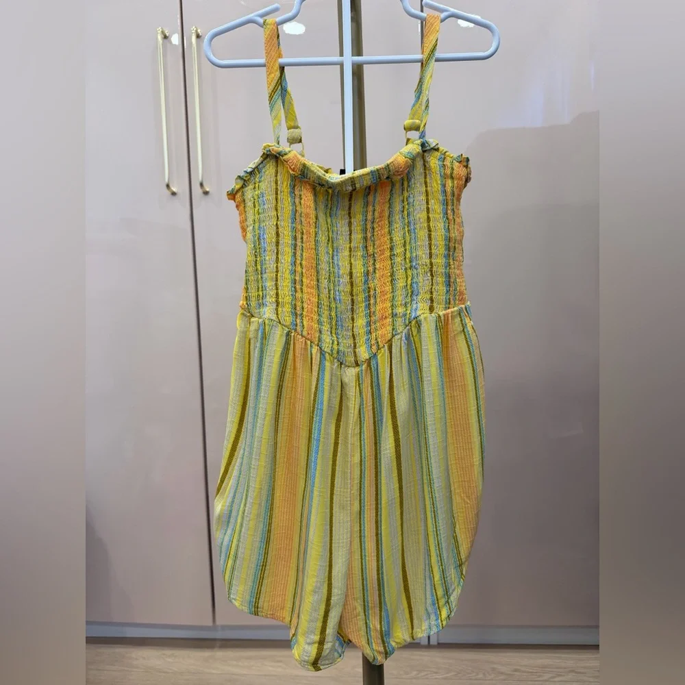 Art Class Yellow and Blue Striped Kids One Piece