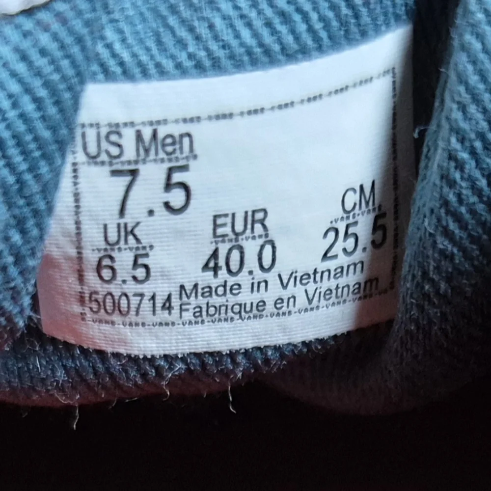 Vans only worn