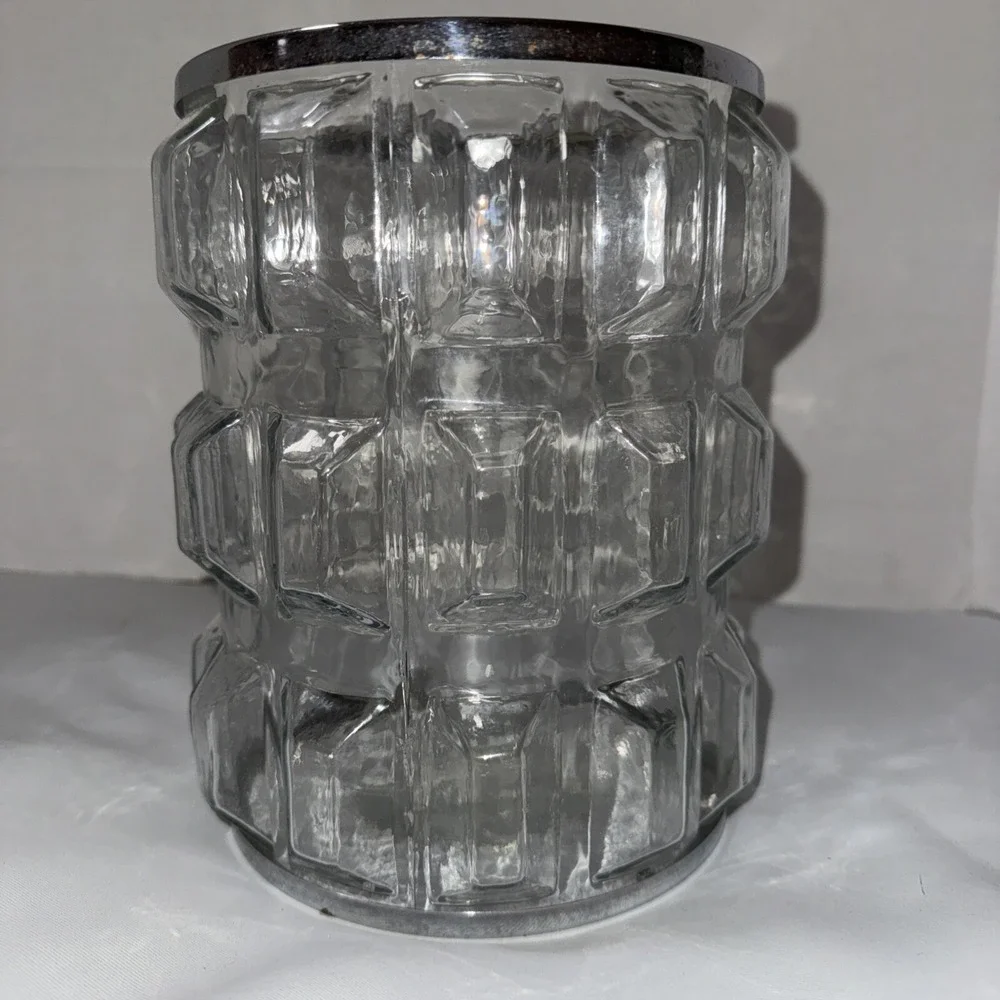 Bath & Body Works GLASS Metal Large 3-Wick Candle Holder Sleeve Luminary