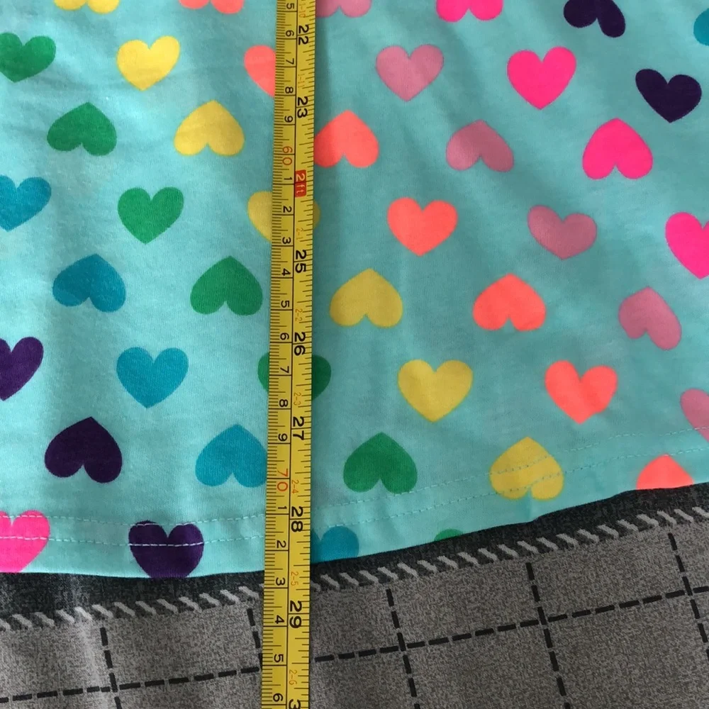 The Children's Place Dress‎ Girls Size Large 10/12 Blue with Hearts