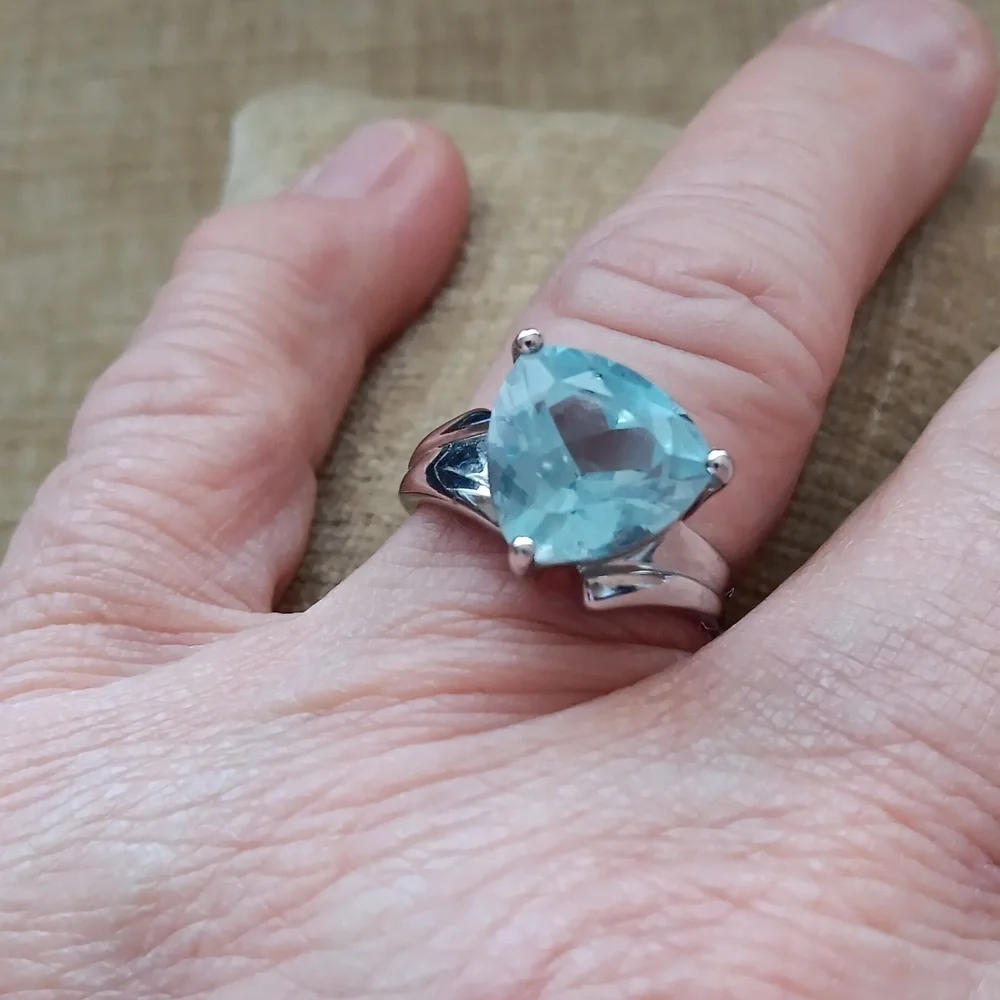 Synthetic Blue Silver Ring