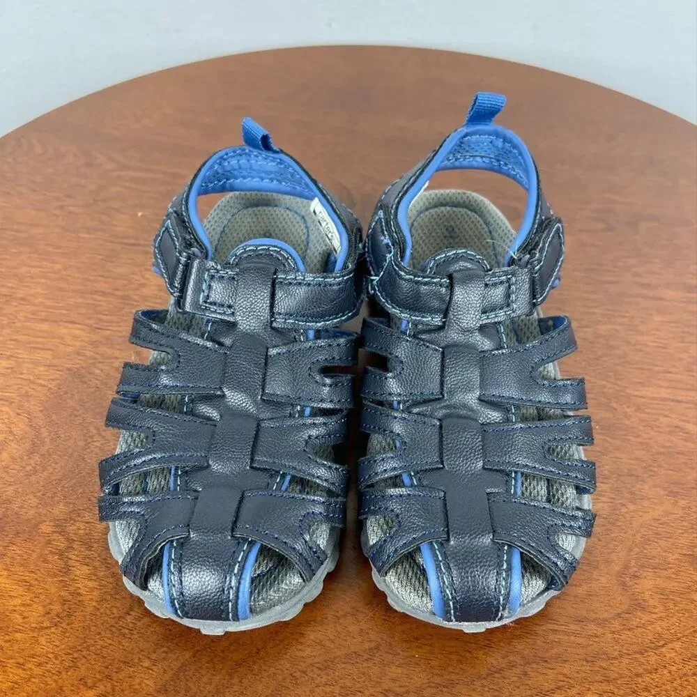 Carter's Toddler Boys Julian-C Fisherman Casual Sandal in Blue Leather Size 9