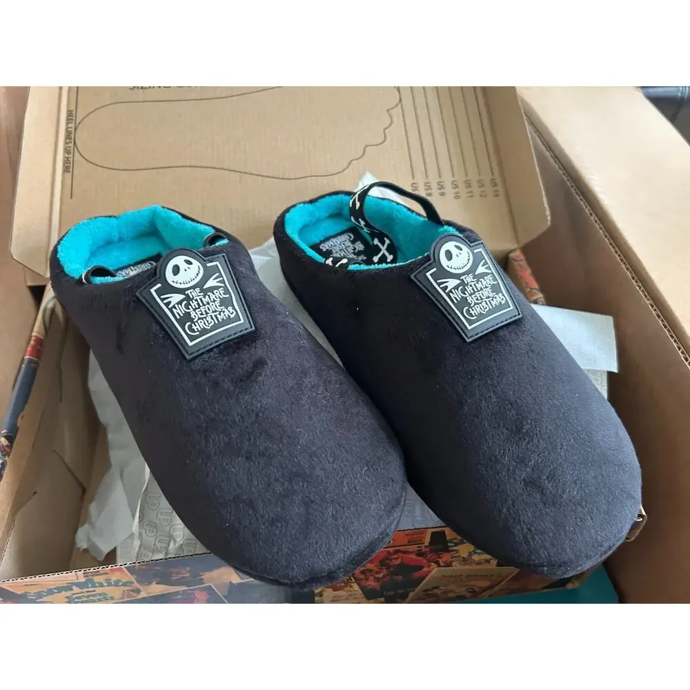 NWB Disney Kids Black Blue Ground Up Nightmare‎ Before Christmas Clog Slippers 7