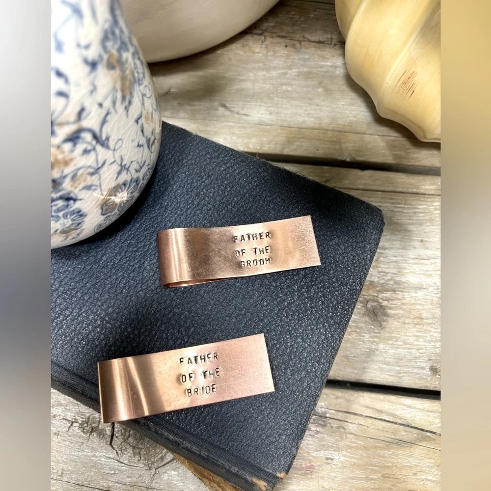 Customized Wedding Copper Money Clips. Gifts for Fathers. Bridal | Personal