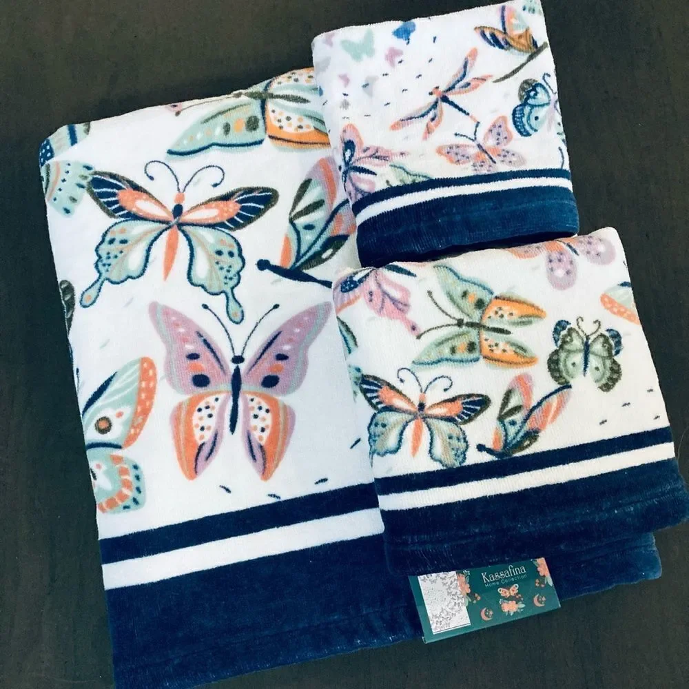 Butterfly Dragonfly 3-pc Bath Towels Bathroom Set