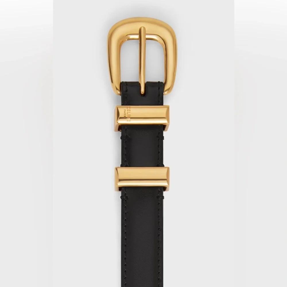 Celine SMALL 18MM WESTERN BELT IN TAURILLON LEATHER Size 70