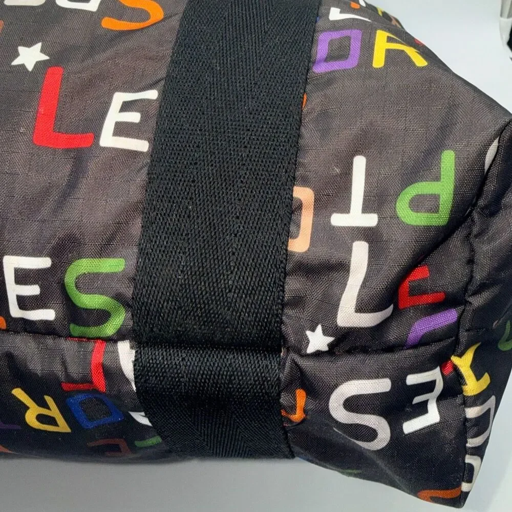 LeSportsac Multicolor Large Logo Tote Bag - Black/Rainbow