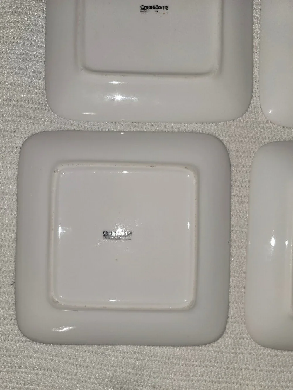 Crate&Barrel White Square Lunch/Sandwich Plates