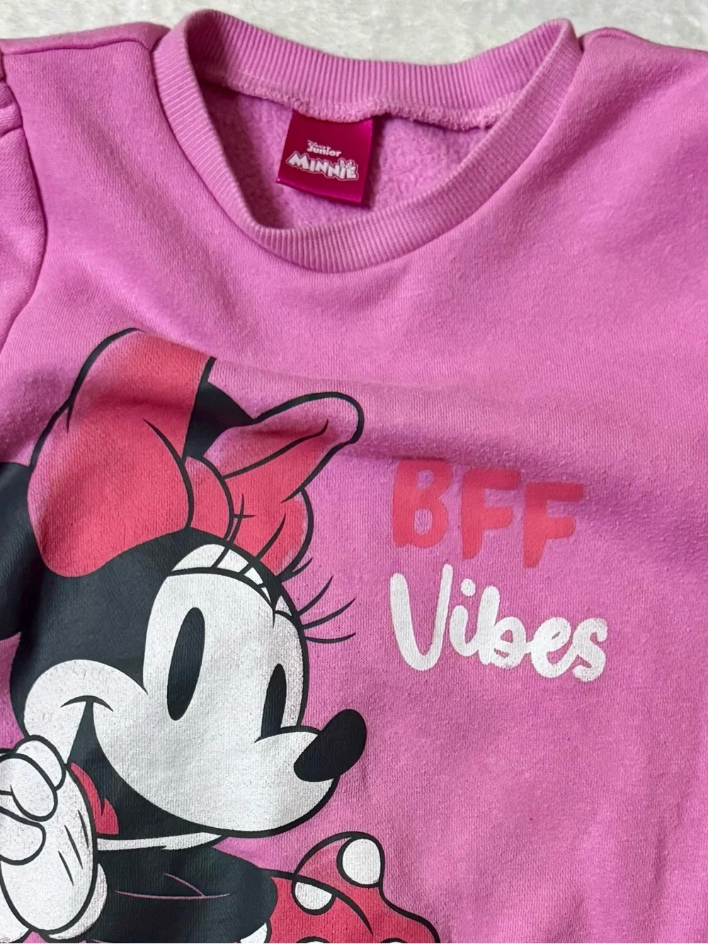 Disney Minnie Mouse 'BFF Vibes' Pink Girls Sweatshirt size 5