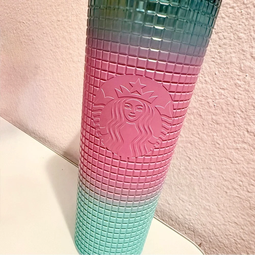 Starbucks Pink and Teal Textured Tumbler (NWOT)