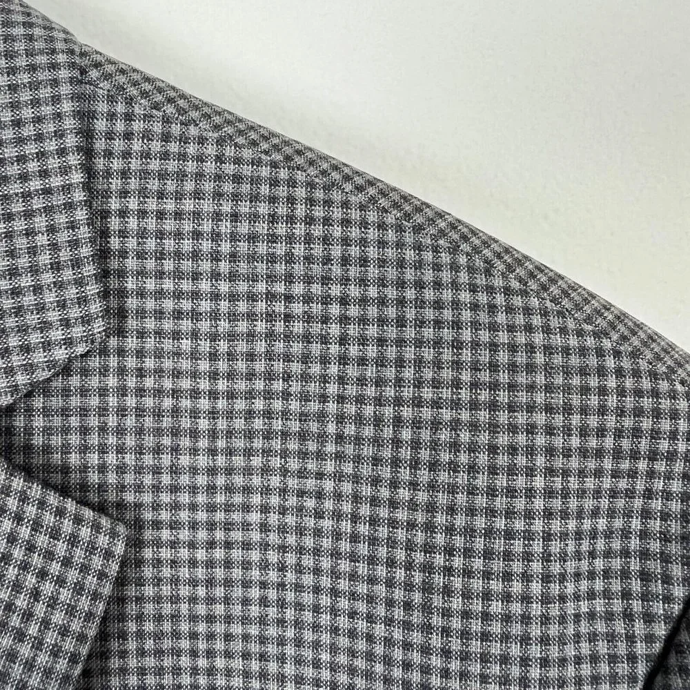 CALVIN KLEIN Blazer Jacket Sports Coat Men 38R Gray Check 100% Wool Professional