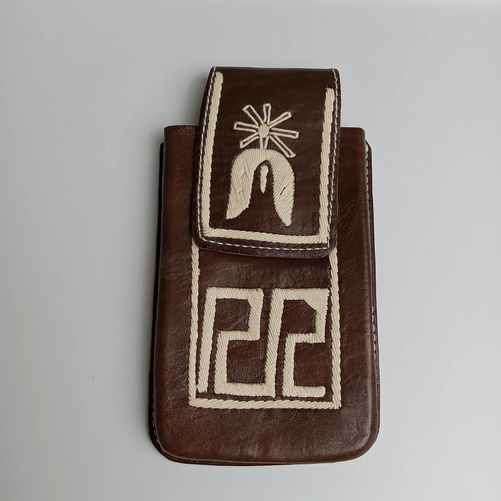 WESTERN LEATHER CELL PHONE CASE, FUNDA VAQUERA DE CUERO‎ COWBOY RODEO PHONE CASE