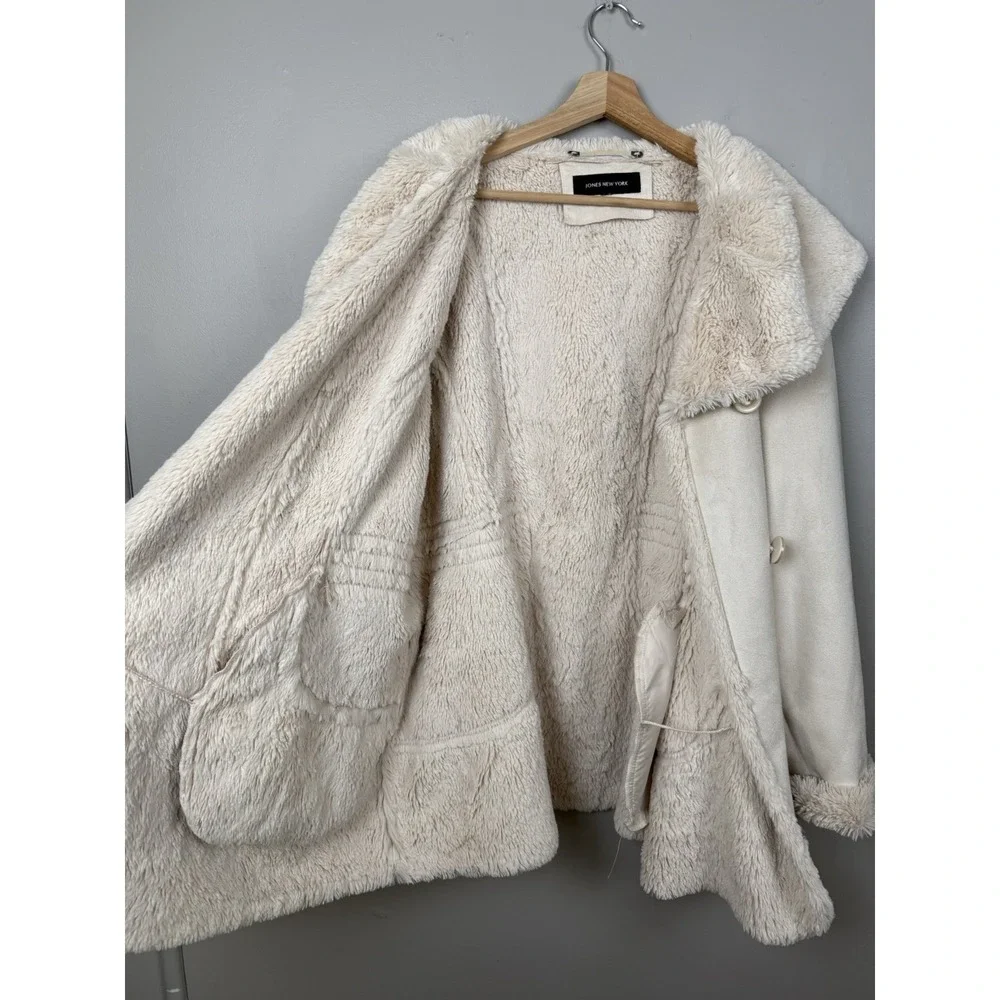 Jones New York Penny Lane Coat Soft‎ Cozy Faux-Suede Shearling Cottagecore XXL