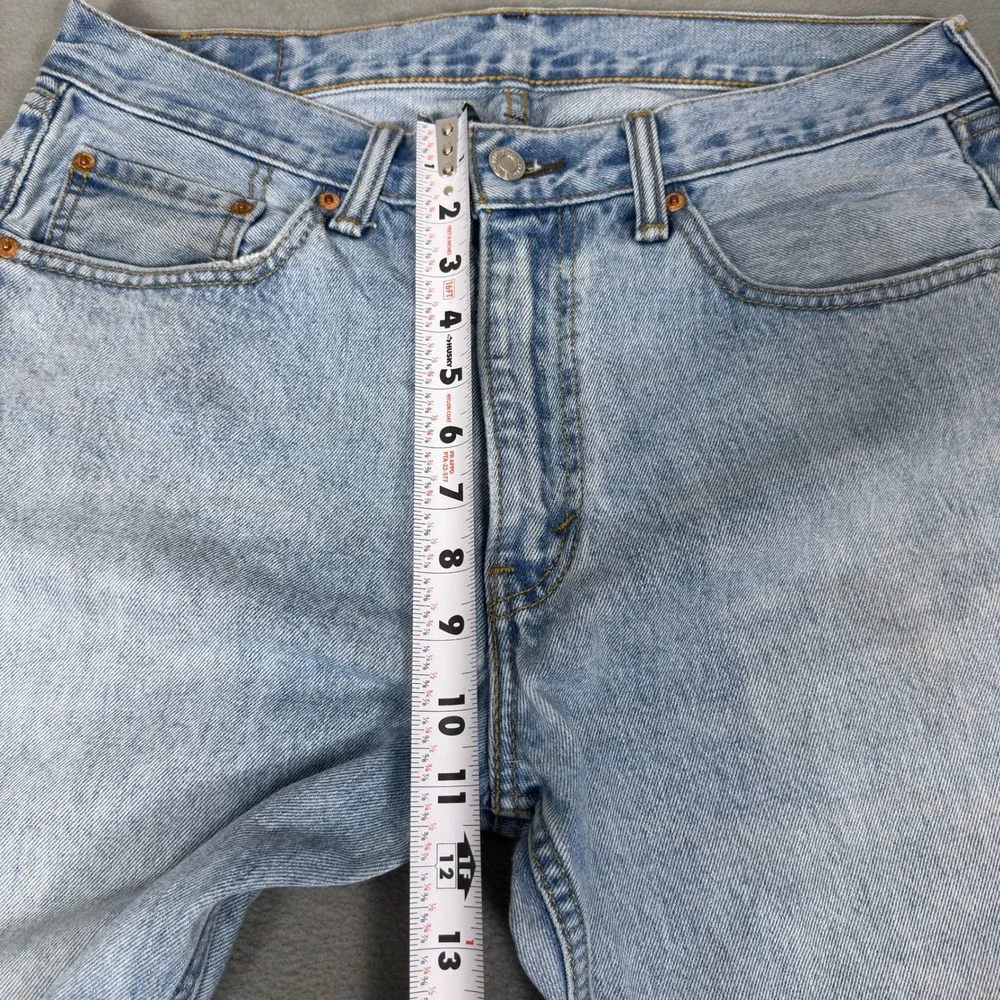 Levi's 505 Jeans Men's 33x32 Light Wash Straight Leg Regular Fit Raw Hem‎