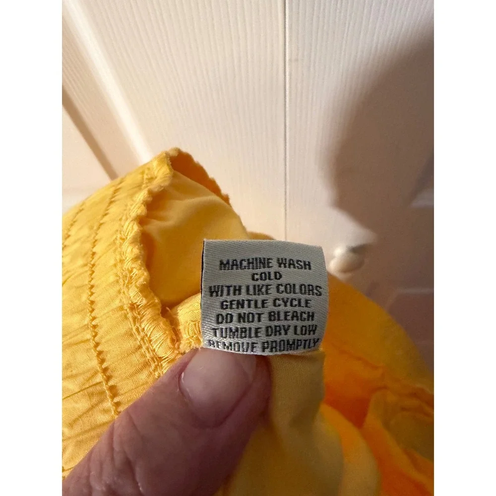 Palm Rio Womens Yellow Cropped Drawstring Elastic Waist Utility Pants NWT