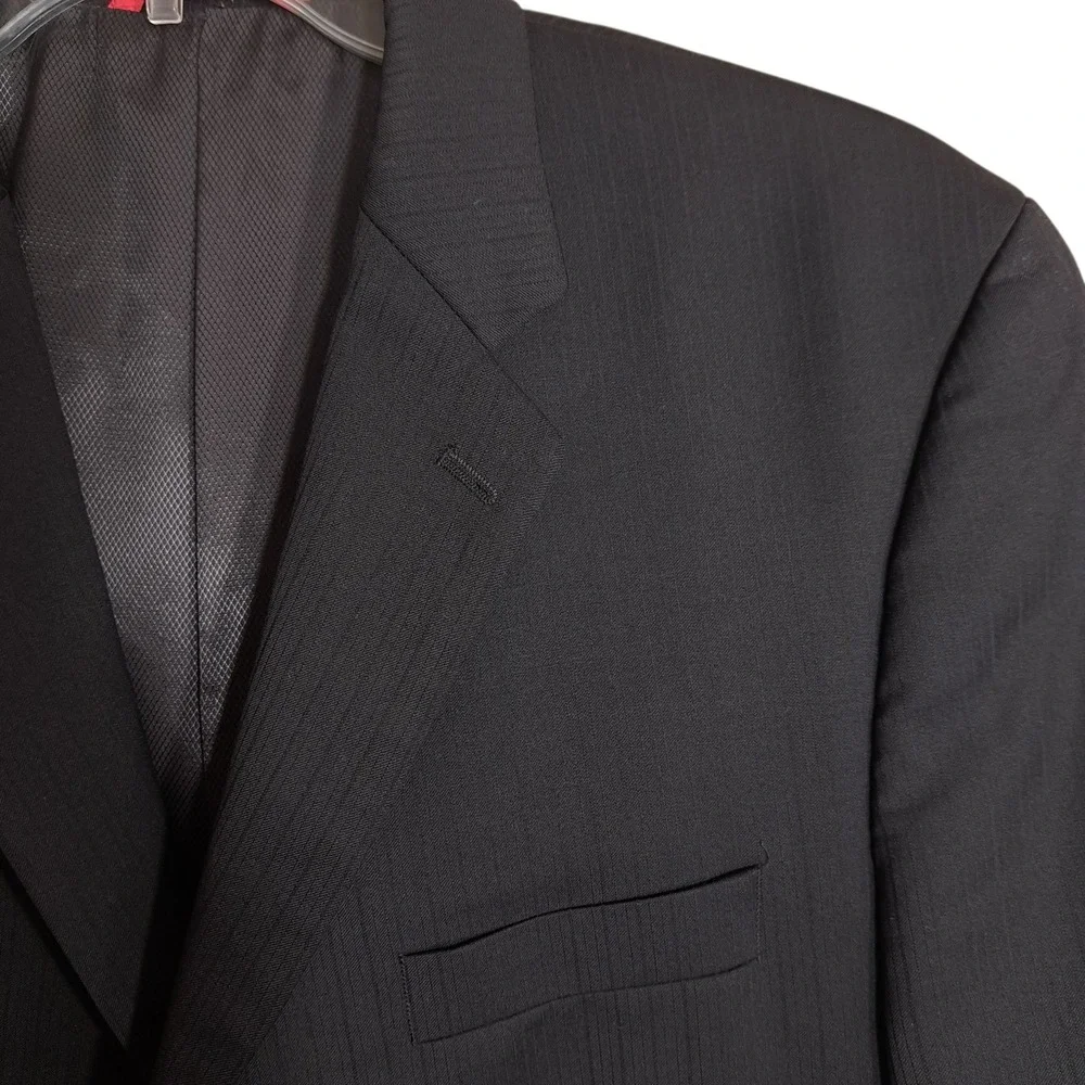 Alfani Men's Two Button Blazer Suit Jacket Black Size 44R 100%‎ Pure New Wool