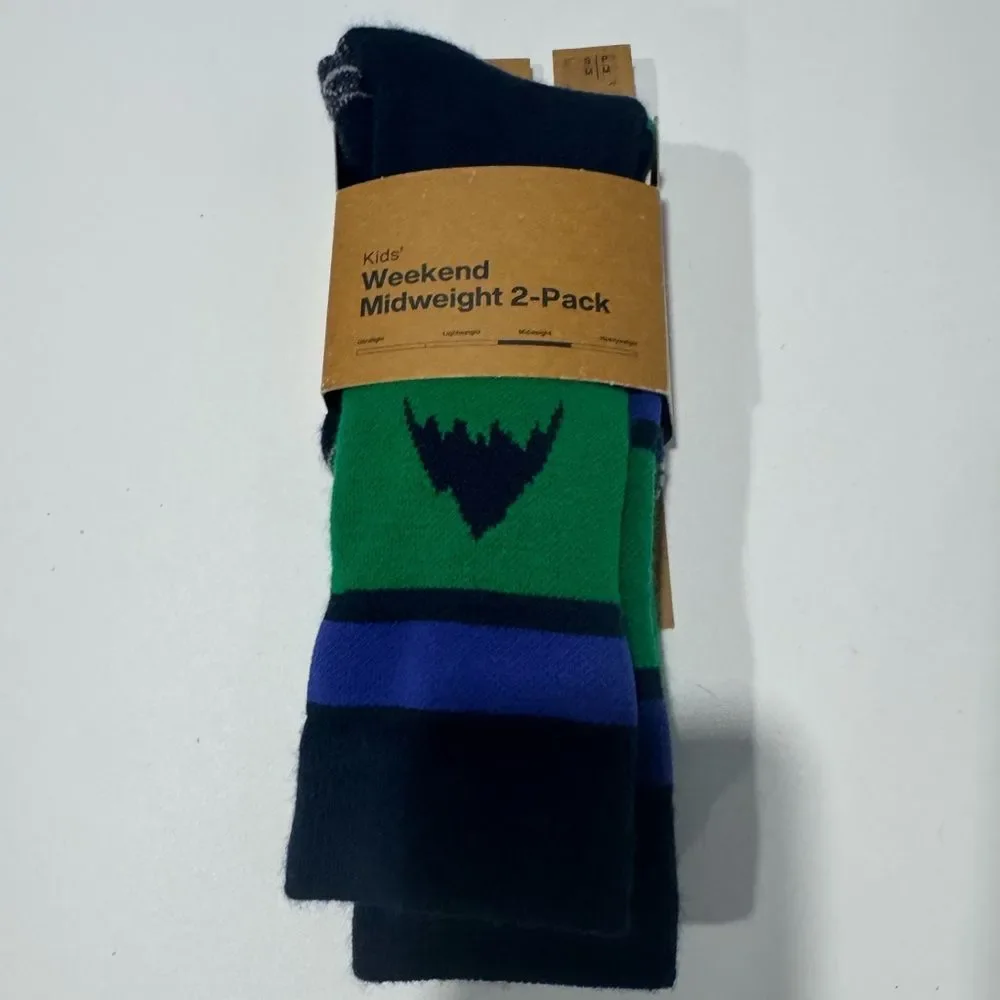 Burton Kids 2-PackSocks - Green and Blue S/M