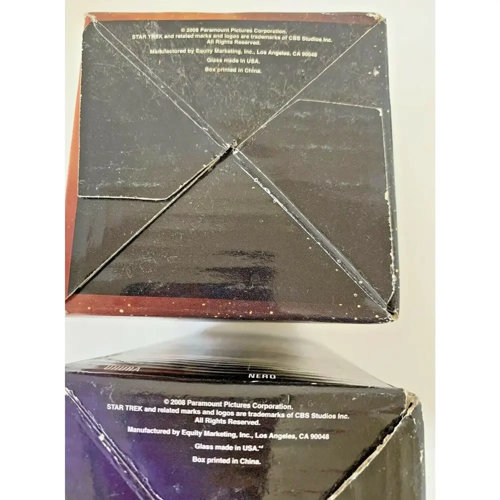 RARE Burger King STAR TREK GLASS (LOT of2) NEW - KIRK‎ in Box 2008 & SPOCK 2008