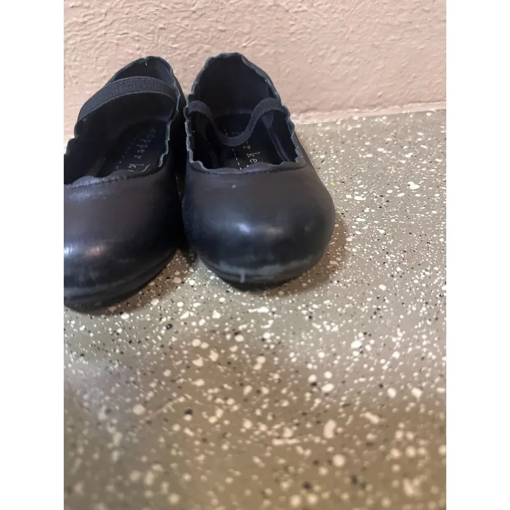 Copper Key Girls Black Ballet Flats with‎ Elastic Strap – Size 10