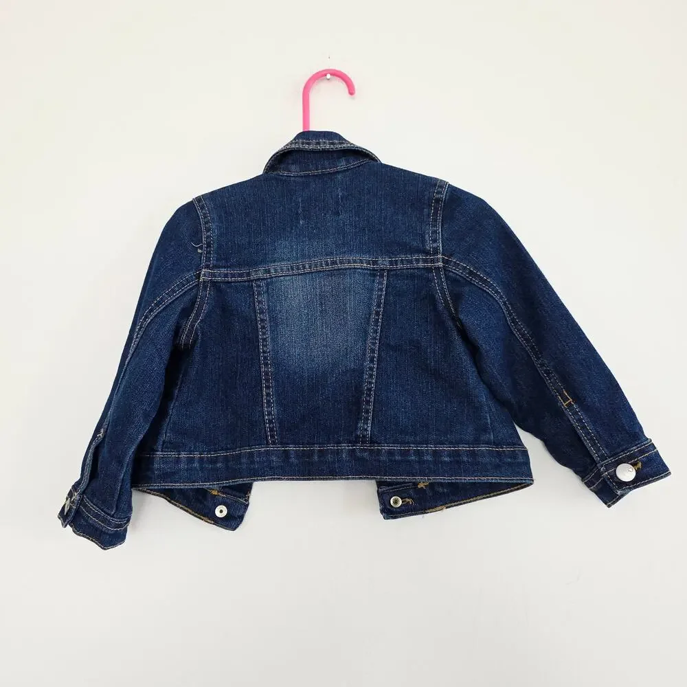 The Children's Place 18-24 mo Girl's Dark Wash Button Down Denim Jacket