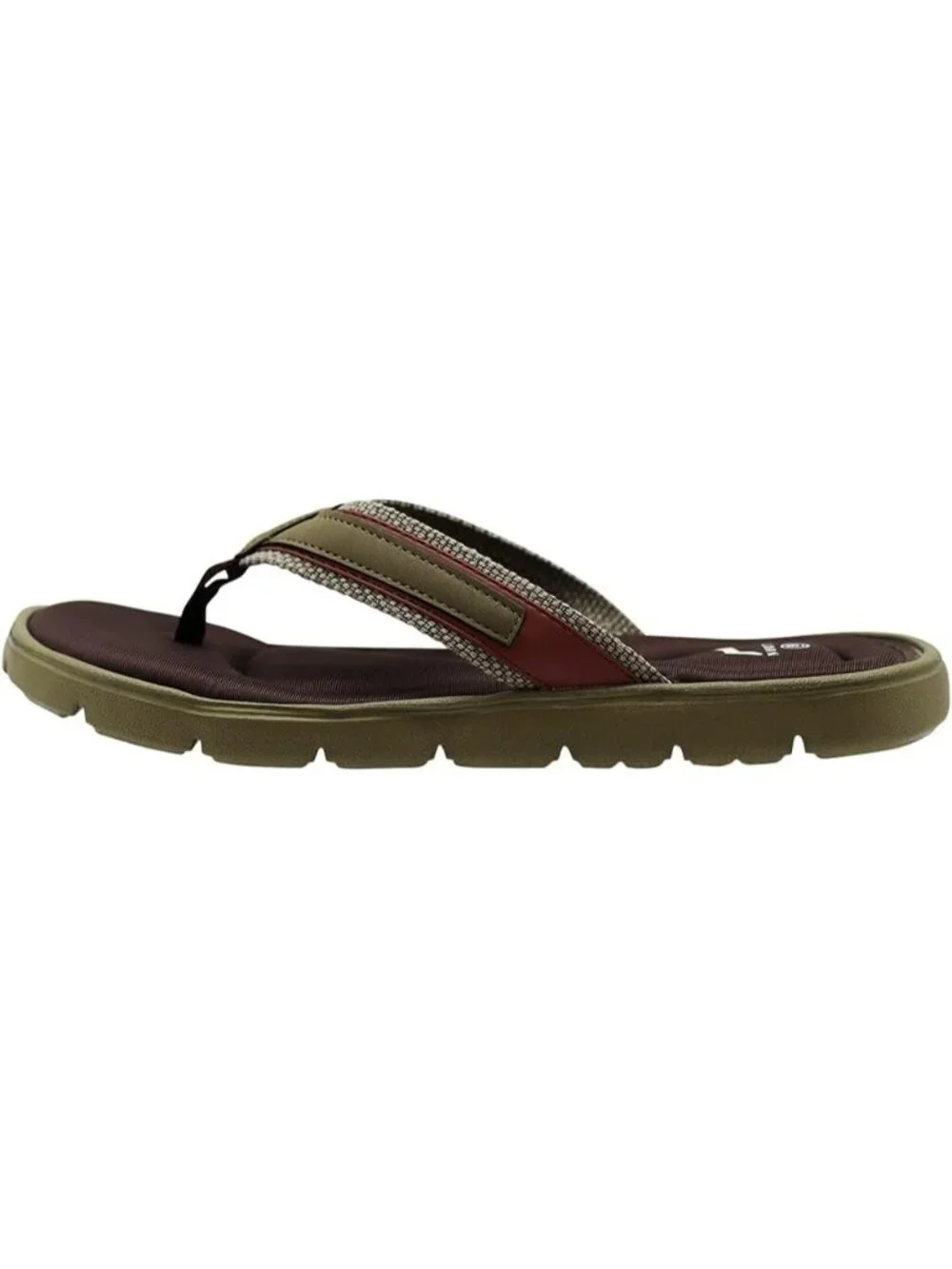 Men's Olive Green Memory Foam Foot Bed Comfort Casual Sandal Slip On Shoes
