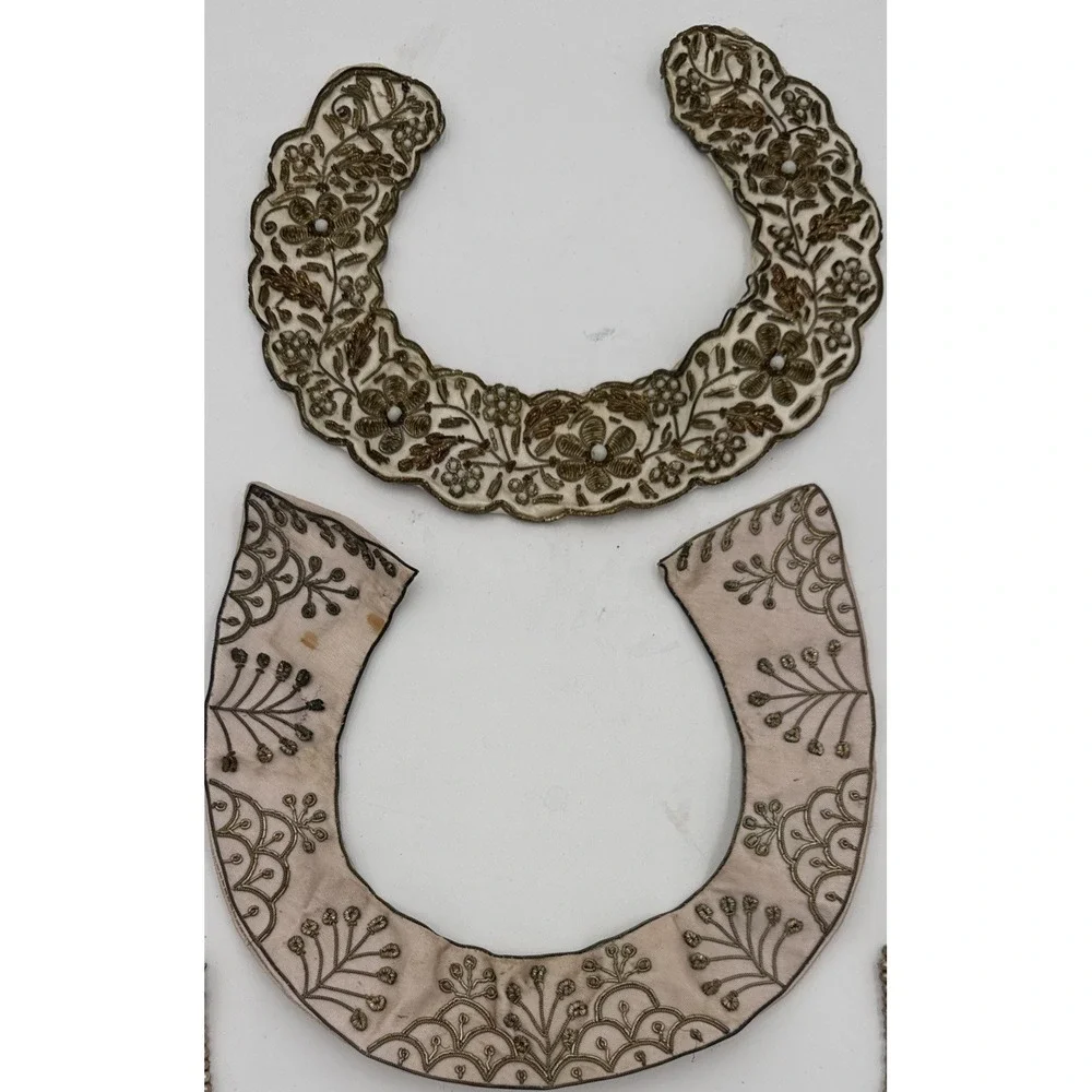 Vintage Bar & Beards Handmade India Beaded Embroidered Collar Applique Trim Lot