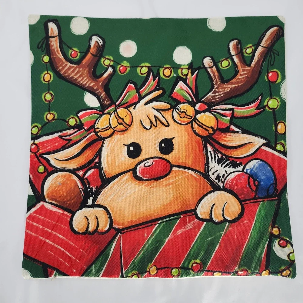 Christmas Reindeer Pillow Cover 18