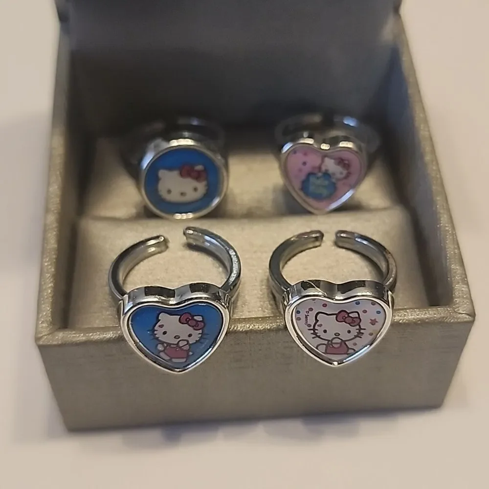 Hello Kitty Plastic Rings Size 4.75 Silver