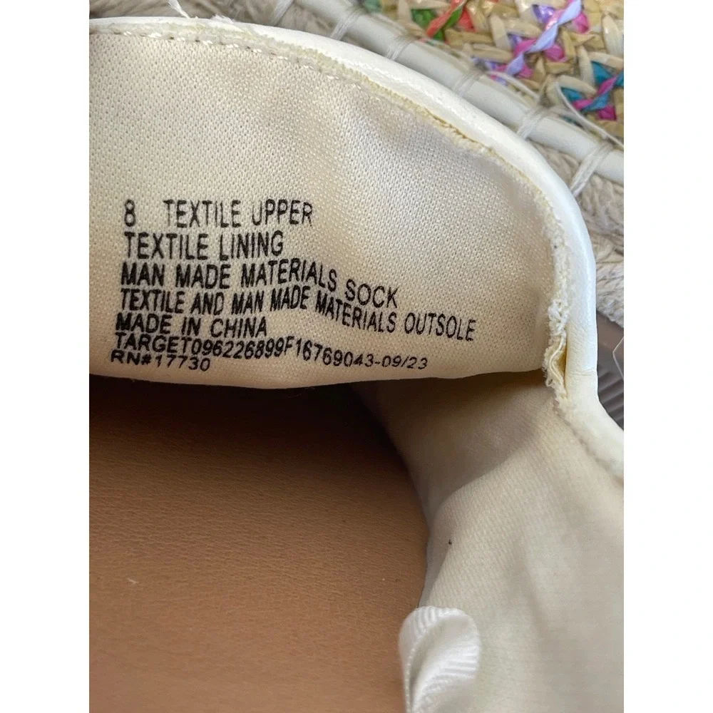 Universal Thread Womens Multi Color Woven Espadrille Slip On Flats Size 8