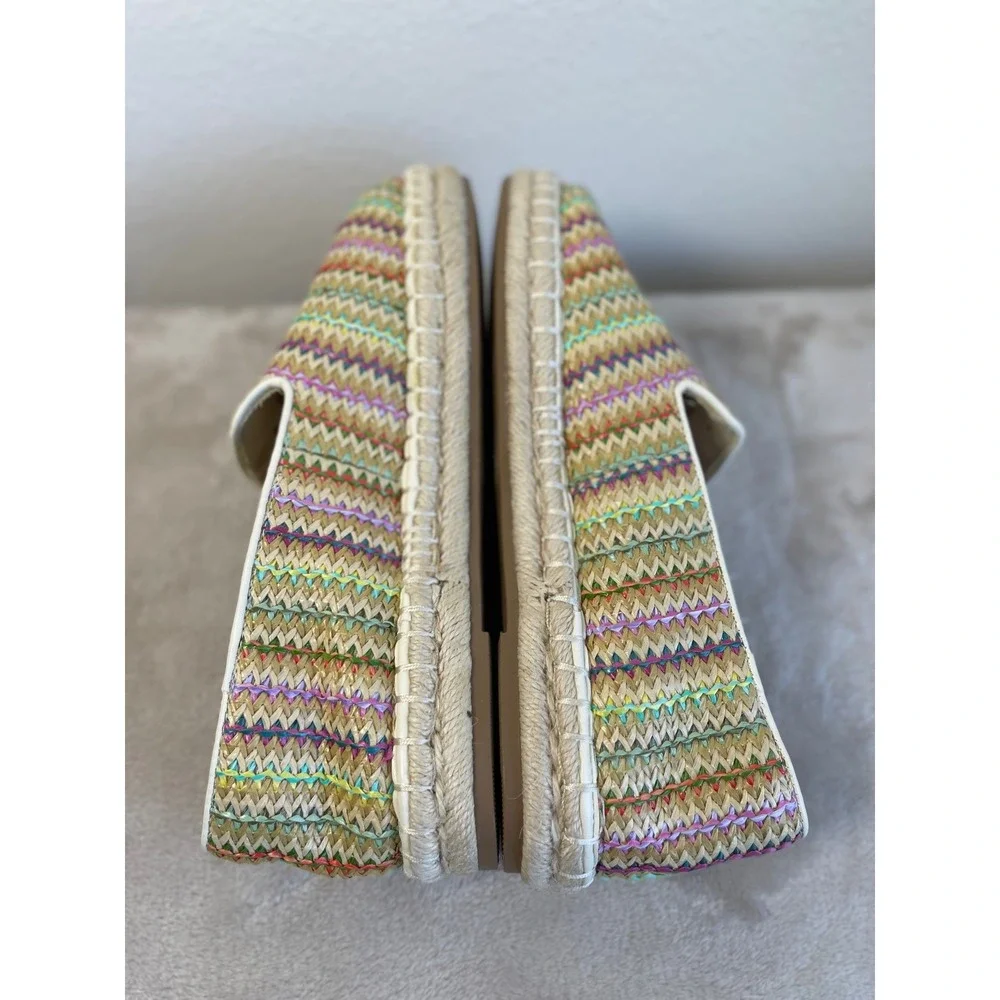 Universal Thread Womens Multi Color Woven Espadrille Slip On Flats Size 8