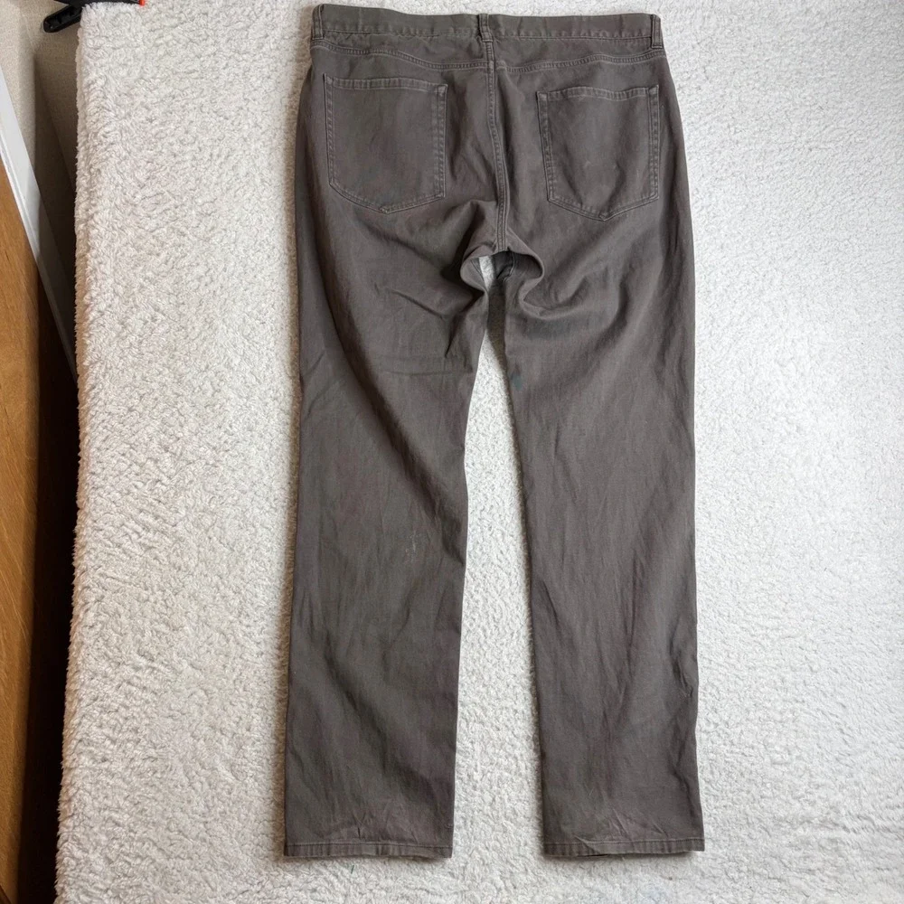 Vince Mens Straight Leg Five Pocket Pants Grey Brown Cotton Stretch Size 36