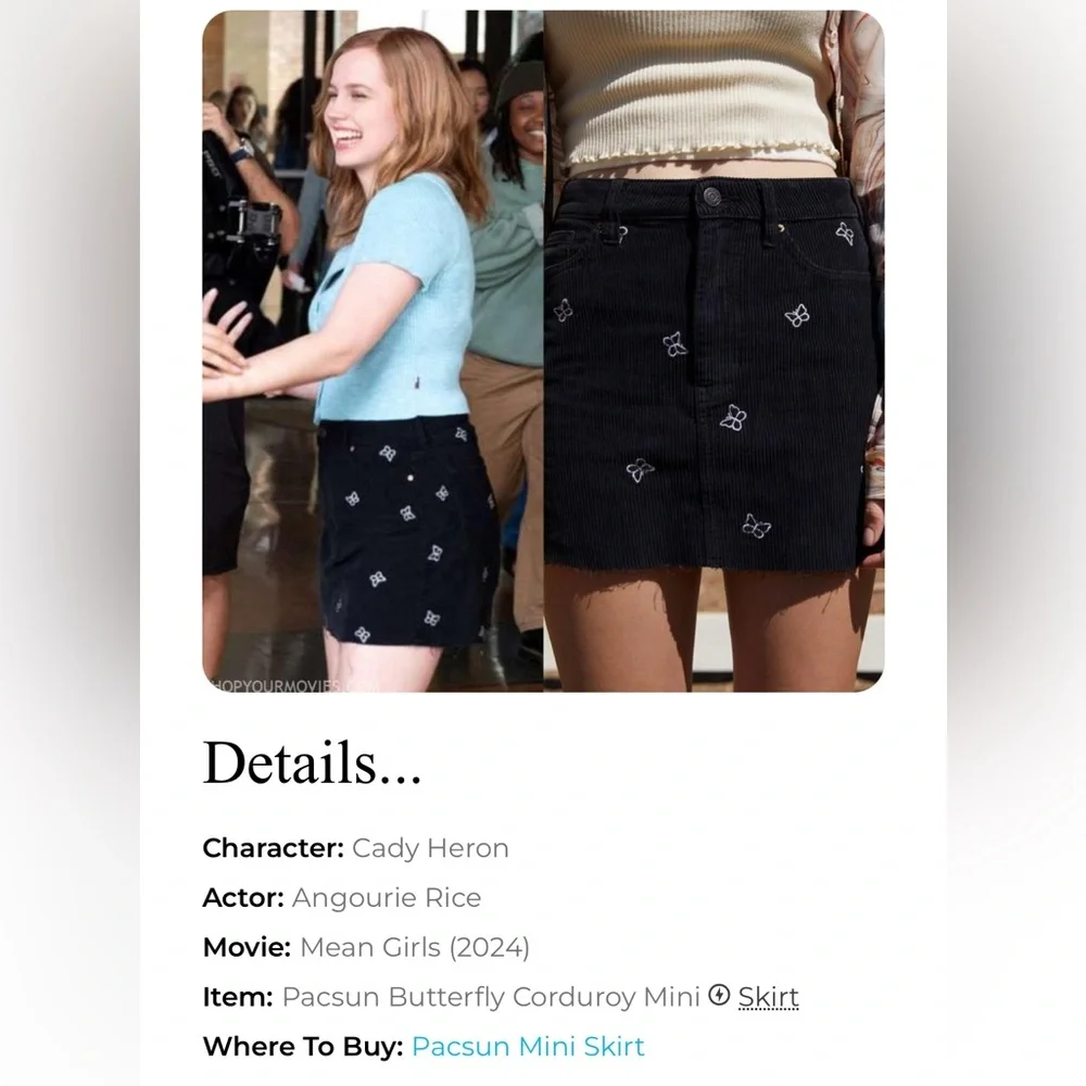 PacSun butterfly corduroy