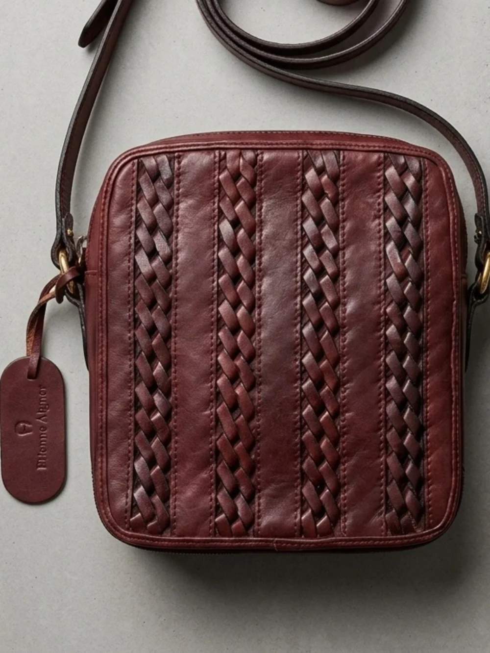 Etienne Aigner Vintage Braided Leather Crossbody Bag