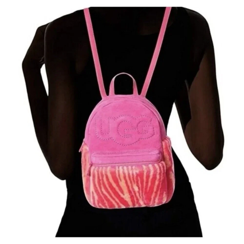 UGG Dannie II Mini Sheepskin Zebra Backback FUCHSIA