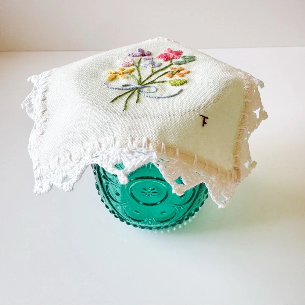 Handmade floral embroidered