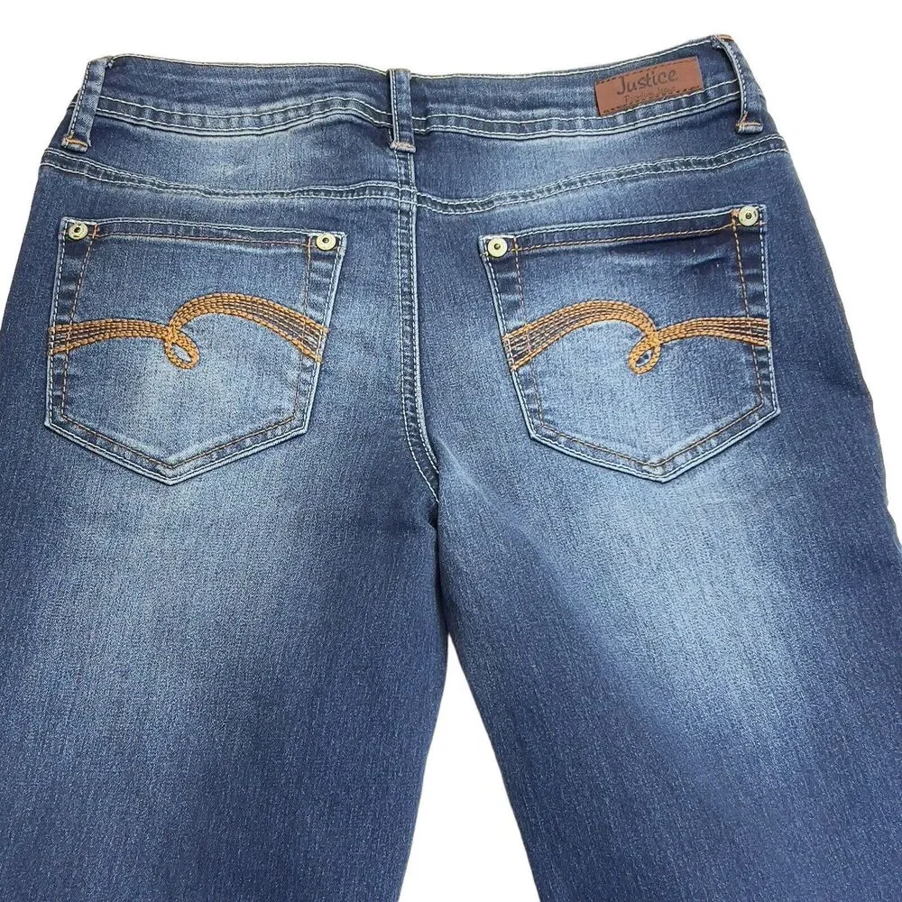 Justice Premium‎ Girls Denim Blue Jeans Simply Low Super Skinny Size 14R