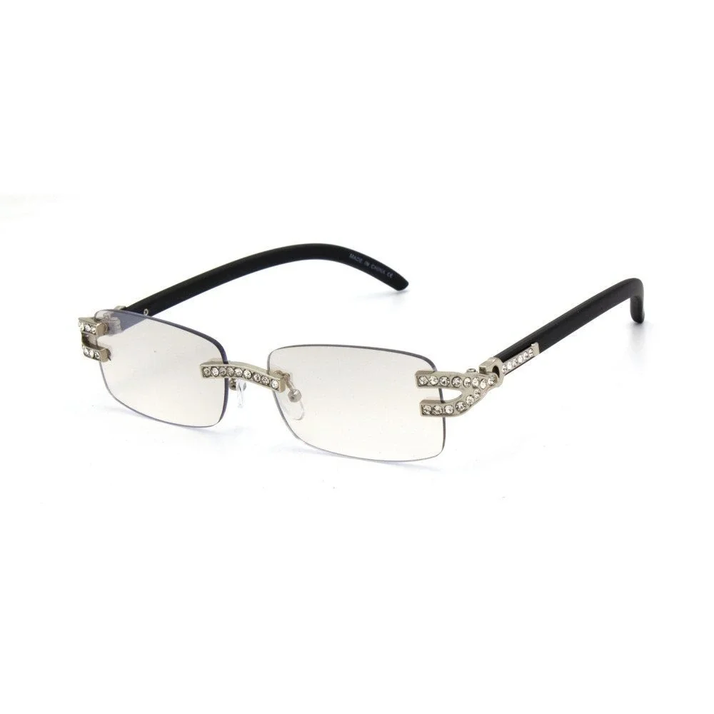 Sunglasses Women Square Rimless Clear Silver Luxury Festival Hip Hop Shades 2026
