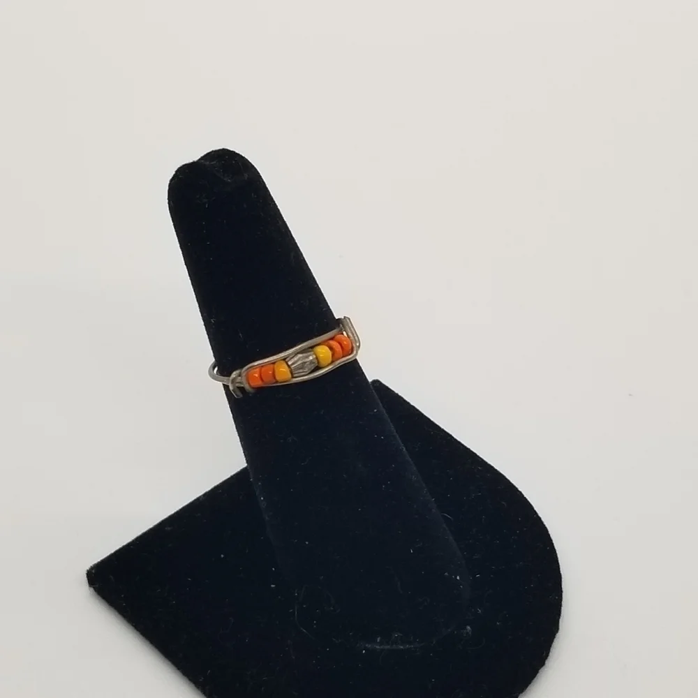 wrapped wire beaded ring size 5.5